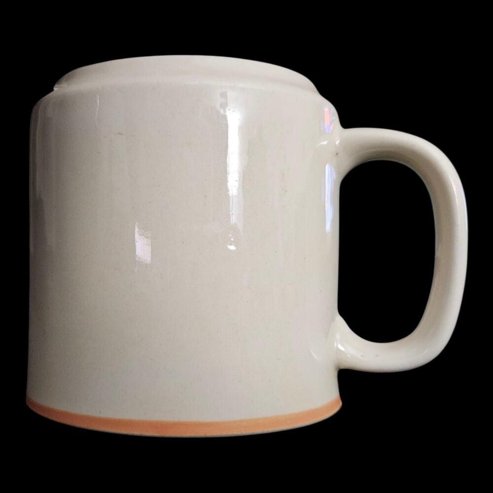 Vintage White Ceramic Coffee Mug Minimalist Heavy Diner Style Made in China